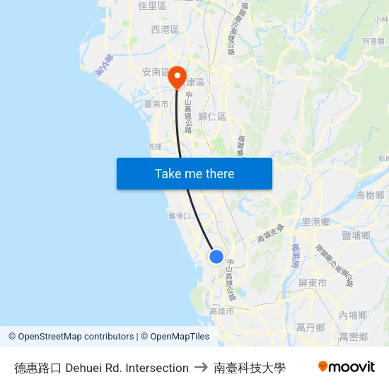 德惠路口 Dehuei Rd. Intersection to 南臺科技大學 map