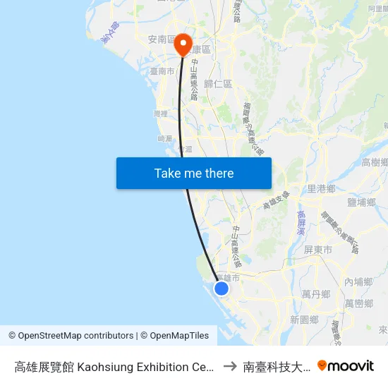 高雄展覽館 Kaohsiung Exhibition Center to 南臺科技大學 map