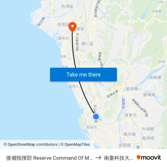 後備指揮部 Reserve Command Of Mnd to 南臺科技大學 map