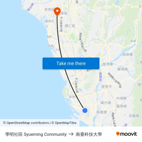 學明社區 Syueming Community to 南臺科技大學 map