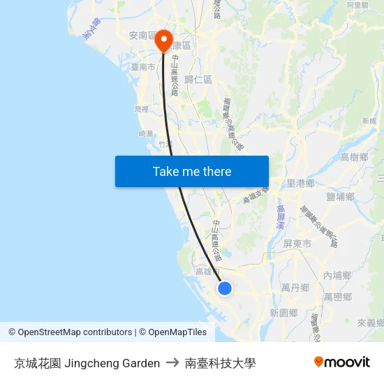 京城花園 Jingcheng Garden to 南臺科技大學 map