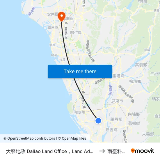 大寮地政 Daliao Land Office，Land Administration Bureau to 南臺科技大學 map