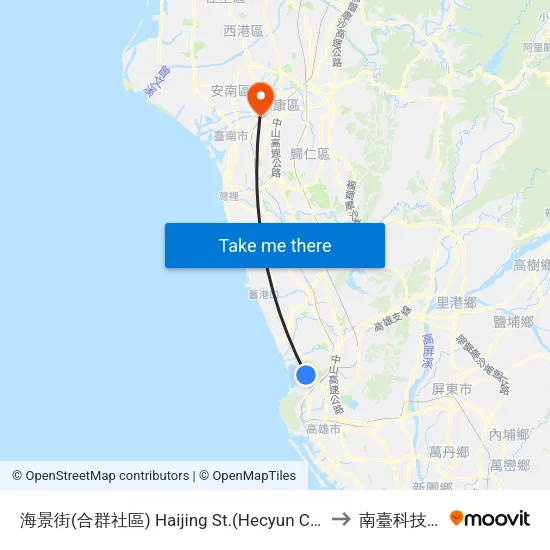 海景街(合群社區) Haijing St.(Hecyun Community) to 南臺科技大學 map