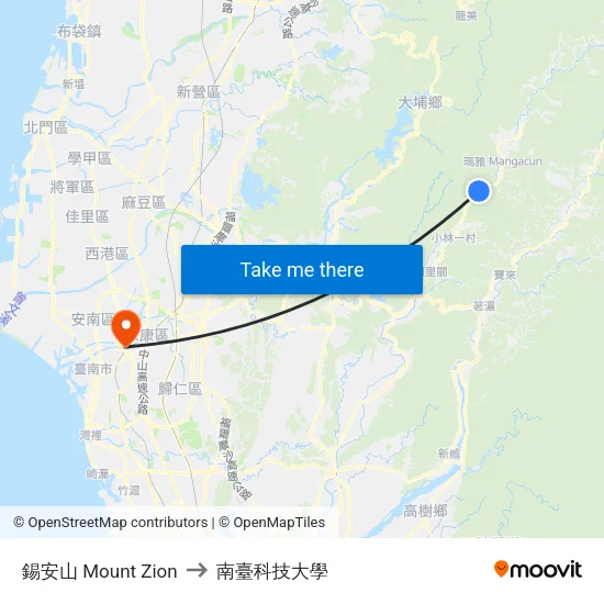 錫安山 Mount Zion to 南臺科技大學 map