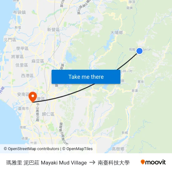 瑪雅里 泥巴莊 Mayaki Mud Village to 南臺科技大學 map