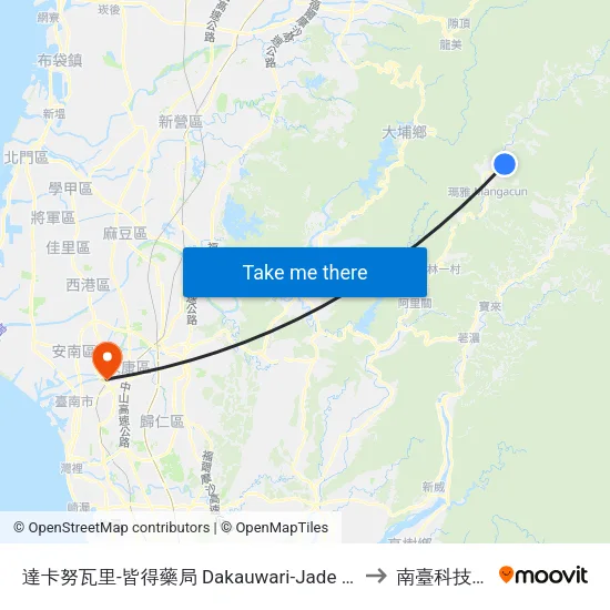 達卡努瓦里-皆得藥局 Dakauwari-Jade Pharmacy to 南臺科技大學 map
