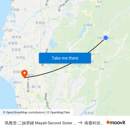 瑪雅里-二姊茶鋪 Mayali-Second Sister Tea Shop to 南臺科技大學 map