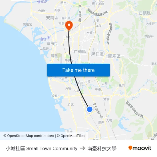 小城社區 Small Town Community to 南臺科技大學 map