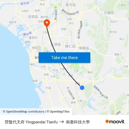 營盤代天府 Yingpandai Tianfu to 南臺科技大學 map
