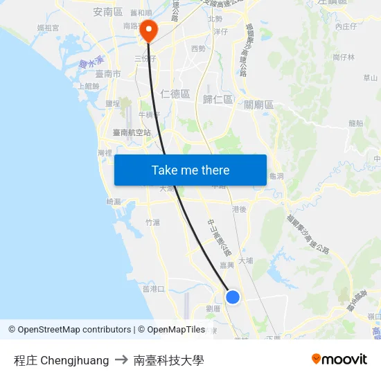 程庄 Chengjhuang to 南臺科技大學 map