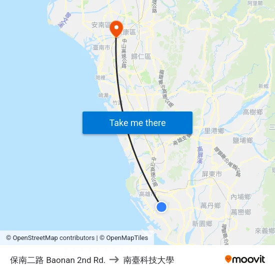 保南二路 Baonan 2nd Rd. to 南臺科技大學 map