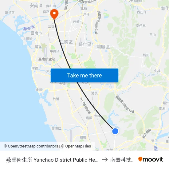 燕巢衛生所 Yanchao District Public Health Center to 南臺科技大學 map