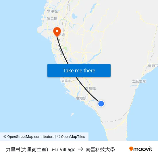 力里村(力里衛生室) Li-Li Villiage to 南臺科技大學 map
