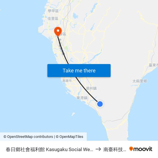 春日鄉社會福利館 Kasugaku Social Welfare Center to 南臺科技大學 map