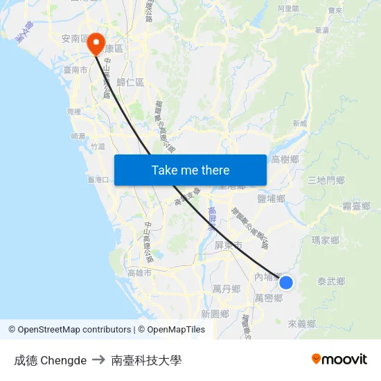 成德 Chengde to 南臺科技大學 map