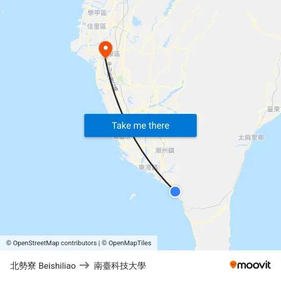 北勢寮 Beishiliao to 南臺科技大學 map