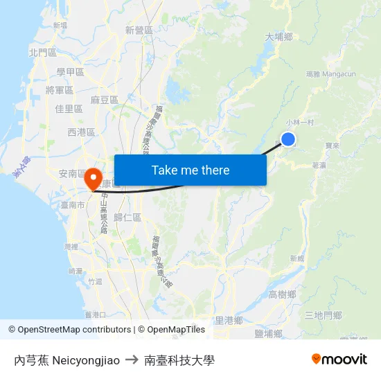 內芎蕉 Neicyongjiao to 南臺科技大學 map
