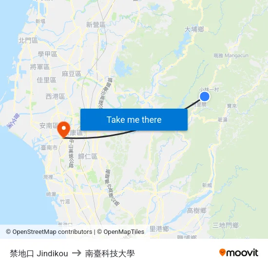 禁地口 Jindikou to 南臺科技大學 map