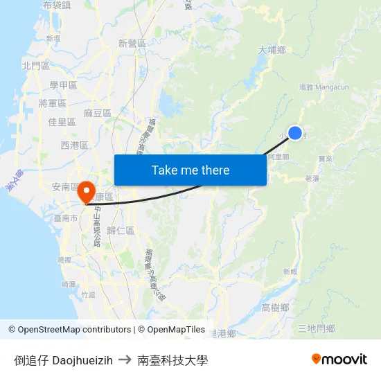 倒追仔 Daojhueizih to 南臺科技大學 map