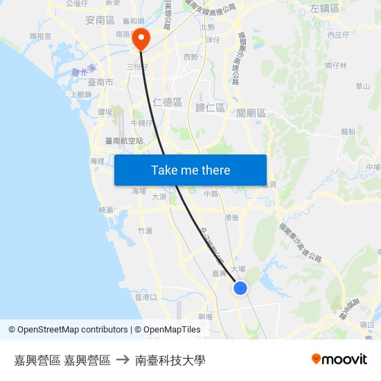 嘉興營區 嘉興營區 to 南臺科技大學 map