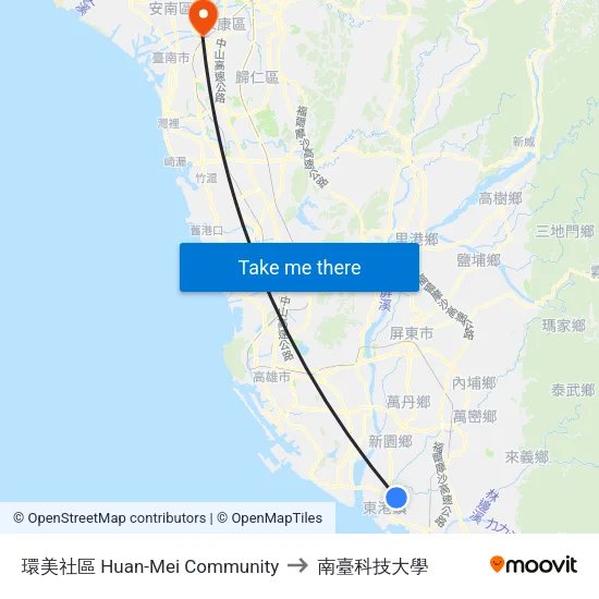 環美社區 Huan-Mei Community to 南臺科技大學 map