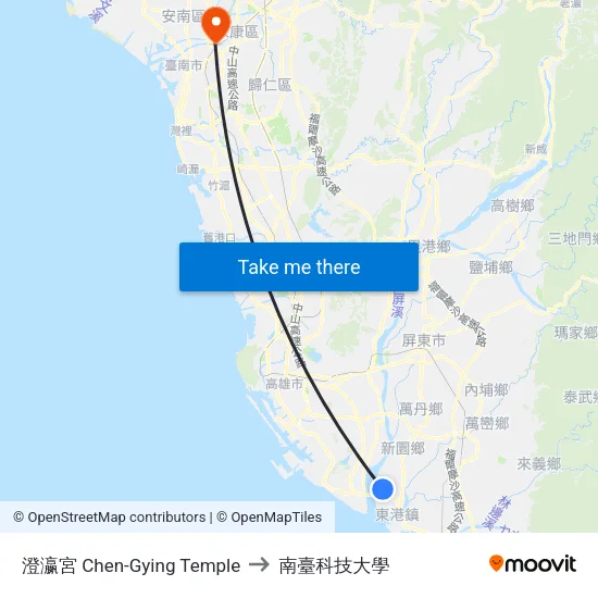 澄瀛宮 Chen-Gying Temple to 南臺科技大學 map
