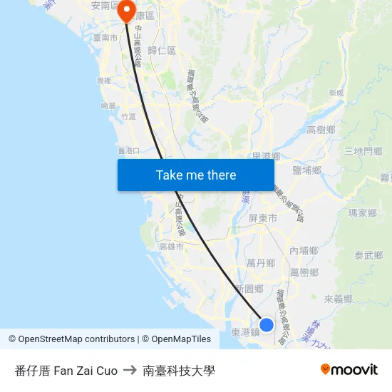 番仔厝 Fan Zai Cuo to 南臺科技大學 map