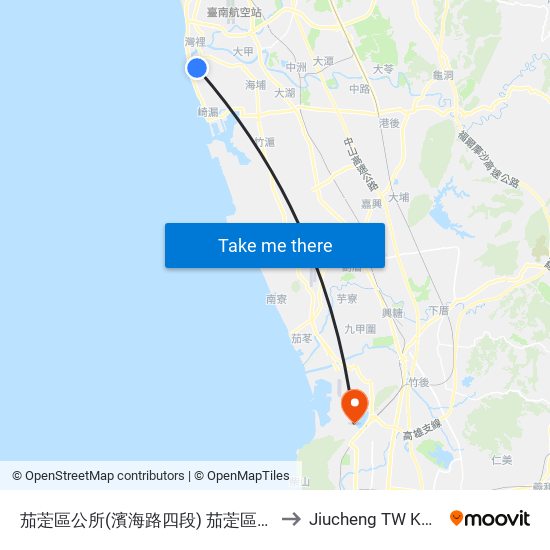 茄萣區公所(濱海路四段) 茄萣區公所(濱海路四段) to Jiucheng TW KHH Taiwan map