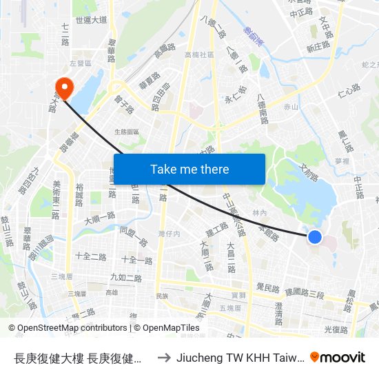 長庚復健大樓 長庚復健大樓 to Jiucheng TW KHH Taiwan map