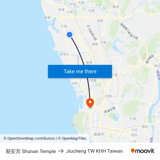 順安宮 Shunan Temple to Jiucheng TW KHH Taiwan map