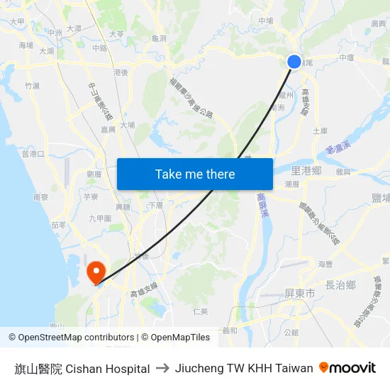 旗山醫院 Cishan Hospital to Jiucheng TW KHH Taiwan map