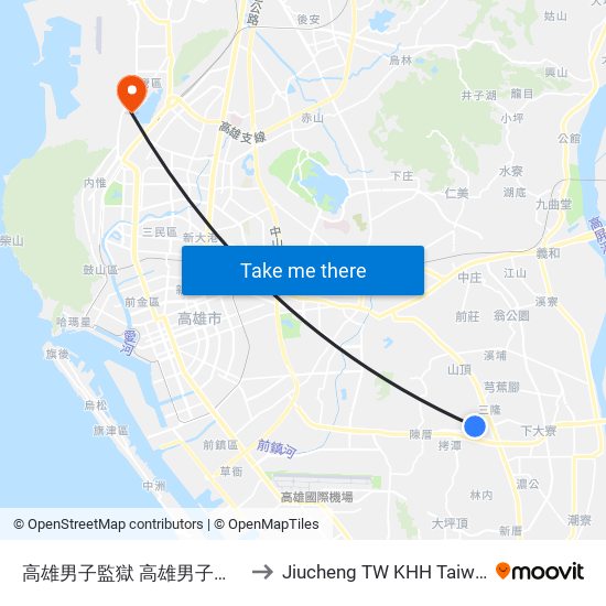 高雄男子監獄 高雄男子監獄 to Jiucheng TW KHH Taiwan map