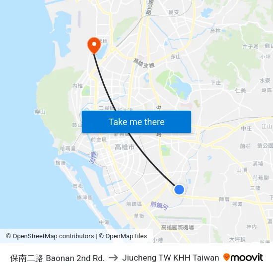 保南二路 Baonan 2nd Rd. to Jiucheng TW KHH Taiwan map