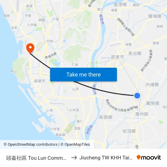 頭崙社區 Tou Lun Community to Jiucheng TW KHH Taiwan map