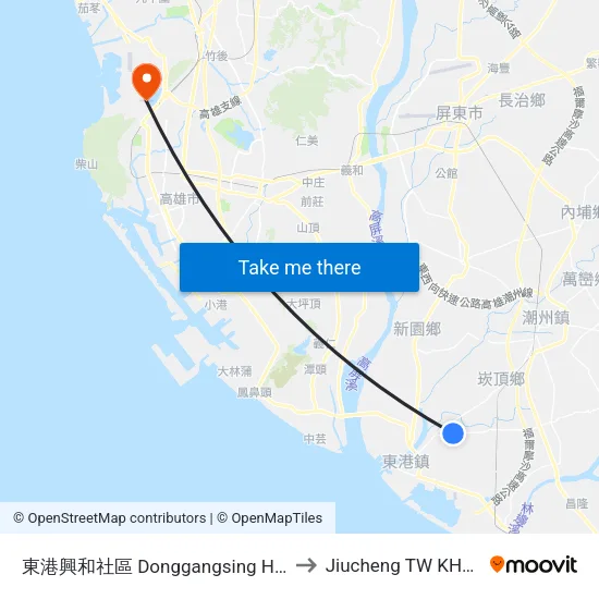 東港興和社區 Donggangsing He Community to Jiucheng TW KHH Taiwan map