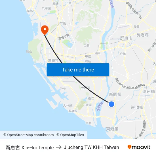 新惠宮 Xin-Hui Temple to Jiucheng TW KHH Taiwan map