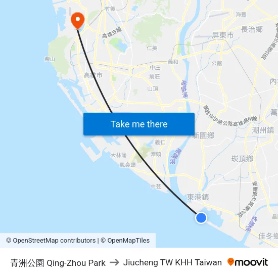 青洲公園 Qing-Zhou Park to Jiucheng TW KHH Taiwan map