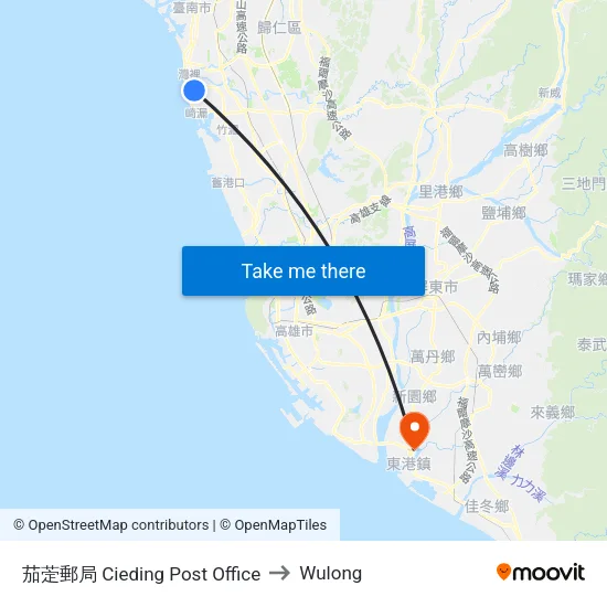 茄萣郵局 Cieding Post Office to Wulong map