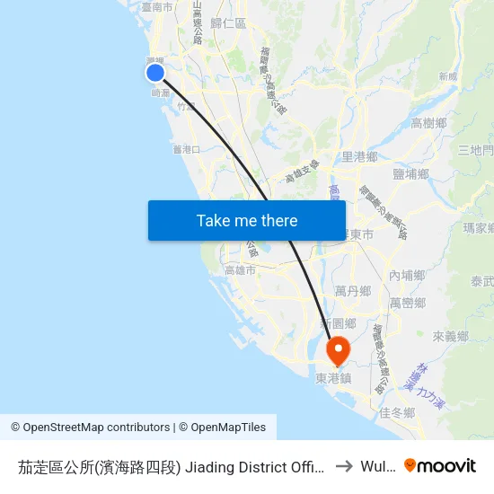 Jiading District Office (Binhai Rd. Sec. 4) to Wulong map