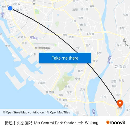 捷運中央公園站 Mrt Central Park Station to Wulong map