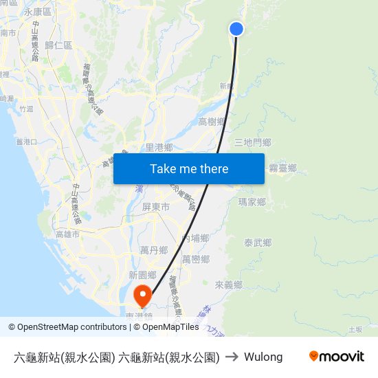 六龜新站(親水公園) 六龜新站(親水公園) to Wulong map