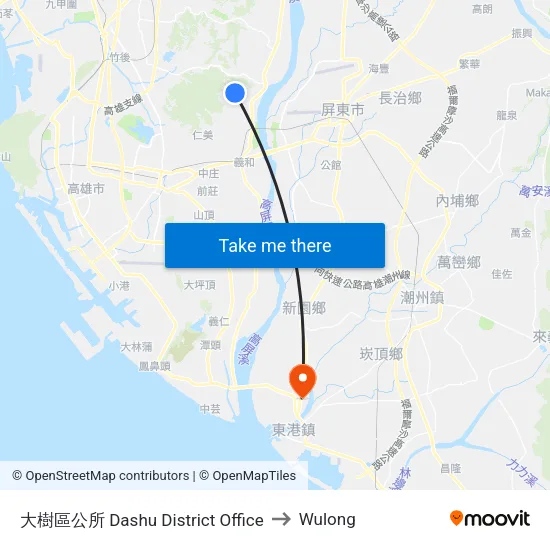 Dashu District Office to Wulong map