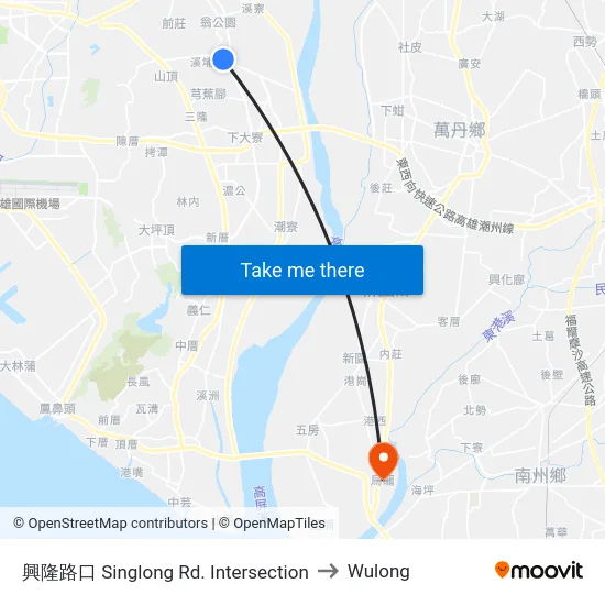 興隆路口 Singlong Rd. Intersection to Wulong map