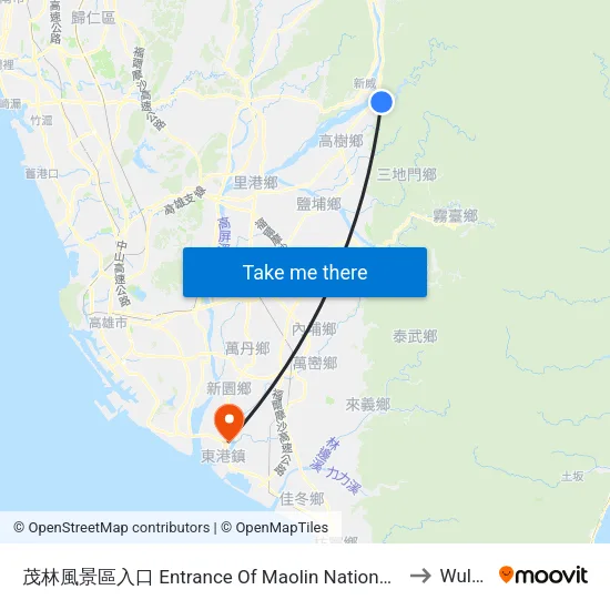 茂林風景區入口 Entrance Of Maolin National Scenic Area to Wulong map