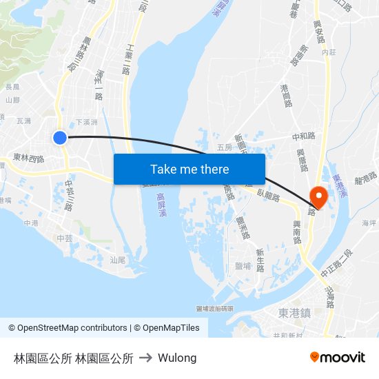 林園區公所 林園區公所 to Wulong map