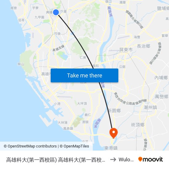 高雄科大(第一西校區) 高雄科大(第一西校區) to Wulong map