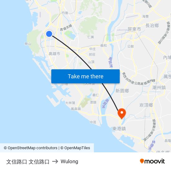 文信路口 文信路口 to Wulong map