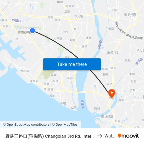 廠邊三路口(飛機路) Changbian 3rd Rd. Intersection(Feiji Rd.) to Wulong map
