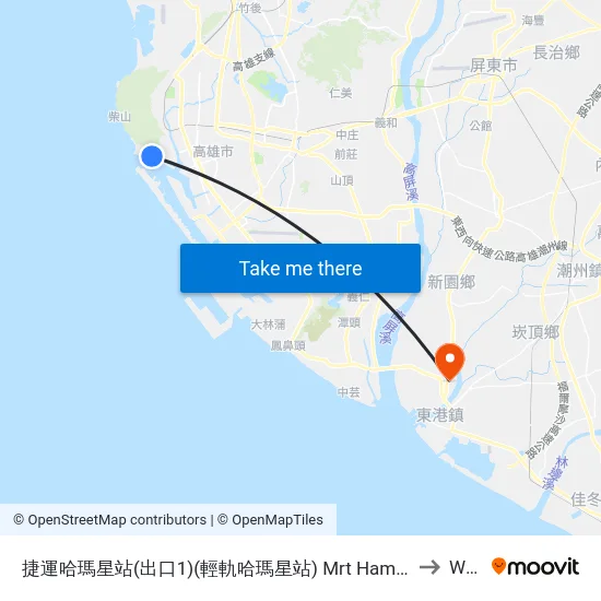 捷運哈瑪星站(出口1)(輕軌哈瑪星站) Mrt Hamasen Station(Exit 1)(Lrt Hamasen Station) to Wulong map