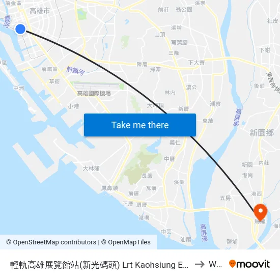 輕軌高雄展覽館站(新光碼頭) Lrt Kaohsiung Exhibition Center Station(Singuang Pier) to Wulong map